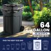 Plasticplace Black Trash Bags (50 Count) – Heavy Duty 64-65 Gallon Garbage Bags, Puncture Resistant, Large Trash Can Liners, Ideal for Toter Cans, Kitchen & Outdoor Use, 50″ x 60″ 1.5 Mil