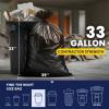 Plasticplace Contractor Trash Bags 33 Gallon – 3.0 Mil, Heavy Duty Garbage Bag 33” x 39”, Black, 50 Count(Black)