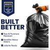 Plasticplace Contractor Trash Bags 33 Gallon – 3.0 Mil, Heavy Duty Garbage Bag 33” x 39”, Black, 50 Count(Black)