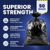 Plasticplace Contractor Trash Bags 33 Gallon – 3.0 Mil, Heavy Duty Garbage Bag 33” x 39”, Black, 50 Count(Black)