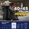 Plasticplace Contractor Trash Bags 40-45 Gallon │ 3.0 Mil │ Black Heavy Duty Garbage Bag │ 40” x 48” (50 Count)