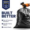 Plasticplace Contractor Trash Bags 42 Gallon │ 3.0 Mil │ Flaps │ Black Heavy Duty Garbage Bag │ 33” x 48” (50 Count)