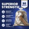 Plasticplace Contractor Trash Bags 42 Gallon 3.0 Mil Rolls Black Heavy Duty Garbage Bag 33.6” x 47.6” (32 Count)(Transparent)