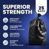Plasticplace Contractor Trash Bags 55-60 Gallon │ 6.0 Mil │ Black Heavy Duty Garbage Bag │ 36” x 58” (25 Count)(1 Count (Pack of 25))