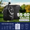 Plasticplace Contractor Trash Bags 55-60 Gallon │ 6.0 Mil │ Black Heavy Duty Garbage Bag │ 36” x 58” (25 Count)(20 Count (Pack of 1))