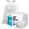 Plasticplace Custom Fit Trash Bags Compatible with Simplehuman Code J – 10-10.5 Gallon Drawstring Garbage Bags, Tear-Resistant, 200 Count White Trash Can Liners for Kitchens, Bathrooms & Offices(1 Count (Pack of 200))
