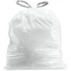Plasticplace Custom Fit Trash Bags, Compatible with simplehuman Code F (200 Count) White Drawstring Garbage Liners 6.5 Gallon, 21.75″ x 20″(White)