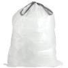 Plasticplace Custom Fit Trash Bags, Compatible with simplehuman Code K Packs, White Drawstring Garbage Liners 10 Gallon, 24” x 28” (20 Count/5 Pack)(White)