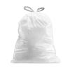 Plasticplace Custom Fit Trash Bags, Compatible with simplehuman Code K Packs, White Drawstring Garbage Liners 10 Gallon, 24” x 28” (20 Count/5 Pack)(White)