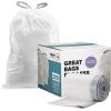 Plasticplace Custom Fit Trash Bags Compatible with simplehuman Code Q (200 Count) Drawstring Garbage Bags 13-17 Gallon White, Tear-Resistant Tall Kitchen Trash Bags for Garbage Cans Recycling 1.2 Mil(Lavender and Soft Vanilla)