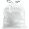 Plasticplace Custom Fit Trash Bags, Compatible with simplehuman Code V (100 Count) White Drawstring Garbage Liners 4.2-4.8 Gallon/ 16-18 Liter, 14.5″ x 27.5″(White)