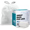 Plasticplace Custom Fit Trash Bags, Compatible with simplehuman Code V (100 Count) White Drawstring Garbage Liners 4.2-4.8 Gallon/ 16-18 Liter, 14.5″ x 27.5″(White)