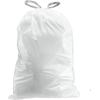 Plasticplace Custom Fit Trash Bags, Compatible with simplehuman Code X (100 Count) White Drawstring Garbage Liners 21 Gallon/ 80 Liter, 26″ x 24.5″(White)