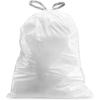 Plasticplace Drawstring Trash Bags, Compatible with simplehuman Code P, White Garbage Liners 13-16 Gallon / 50-60 Liter, 23.5″ x 31.5″, (200 Count)(White)