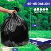 Plasticplace Heavy Duty Trash Bags, 40-45 Gallon, Black, Industrial Strength, Tear-Resistant, Leak-Proof, Large Garbage Bags for Yard, Construction, Lawn, 100 Count 1.5 Mil, 40″x46″(1 Count (Pack of 100))