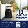 Plasticplace W13DSBKJR 13 Gallon Trash Bags │ 1.2 Mil │ (50 Count) Black Extra Tall Garbage Can Liners │ 24” x 31”(Black)