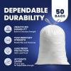 Plasticplace W13DSBKJR 13 Gallon Trash Bags │ 1.2 Mil │ (50 Count) Black Extra Tall Garbage Can Liners │ 24” x 31”(White)