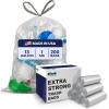 Plasticplace 13 Gallon Trash Bags │ 1.0 Mil │ Clear Extra Tall Drawstring Garbage Can Liners │ 24″ x 31″ (200 Count)