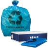 Plasticplace 30-40 Gallon Recycling Trash Bags │ 1.2 Mil│ Blue Garbage Bag Liners │ 33” x 46” (100 Count)(12-16 Gallon w/Logo)