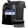Plasticplace 55-60 Gallon Trash Bags, Heavy Duty Black Garbage Bags, 100 Count for Lawn, Yard, and Outdoor Waste Disposal, Ideal for Industrial Trash Cans, Contractors, and Home Improvement Projects(Black)