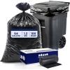 Plasticplace 64-65 Gallon Trash Can Liners for Toter │ 1.2 Mil │ Black Heavy Duty Garbage Bags │ Rolls │ 50” x 60” (100 Count)