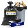 Plasticplace Contractor Trash Bags 42 Gallon │ 3.0 Mil │ Flaps │ Black Heavy Duty Garbage Bag │ 33” x 48” (50 Count)
