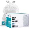 image:imagePlasticplace Custom Fit Trash Bags Compatible with Simplehuman Code J  10105 Gallon Drawstring Garbage Bags TearResistant 200 Count White Trash Can Liners for Kitchens Bathrooms amp Offices1 Count Pack of 200