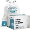 Plasticplace Custom Fit Trash Bags Compatible with Simplehuman Code J – 10-10.5 Gallon Drawstring Garbage Bags, Tear-Resistant, 200 Count White Trash Can Liners for Kitchens, Bathrooms & Offices(200 count (Pack of 1))