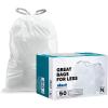 Plasticplace Custom Fit Trash Bags, Compatible with simplehuman Code N (50 Count) White Drawstring Garbage Liners 12-13 Gallon / 45-50 Liters, 22.5″ x 31.5″(1 Count (Pack of 50))