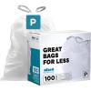 Plasticplace Drawstring Trash Bags, Compatible with simplehuman Code P, White Garbage Liners 13-16 Gallon / 50-60 Liter, 23.5″ x 31.5″, (200 Count)(White)