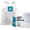 Plasticplace Trash Bags, Code A Fit Compatible (200 Count) Garbage Bags Liner, White Drawstring Garbage Liners, 1.2-2 Gallon 4.5 Liter, Tear-Resistant, Scent-Free for Food Waste & Small Spaces(White)