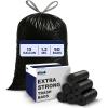 Plasticplace W13DSBKJR 13 Gallon Trash Bags │ 1.2 Mil │ (50 Count) Black Extra Tall Garbage Can Liners │ 24” x 31”(Black)