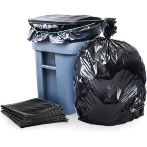 Plasticplace – W65LDBTL2RL 64-65 Gallon Trash Can Liners for Toter │ 2.0 Mil │ Black Heavy Duty Garbage Bags │ Rolls │ 49” x 59” (50 Count)(1.5 Mil)