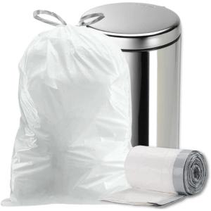 Plasticplace 18 Gallon Trash Bags │ 2.0 Mil │ White Drawstring Garbage Can Liners │ 25.5”x28 (80 Count)(80 Count (Pack of 1))