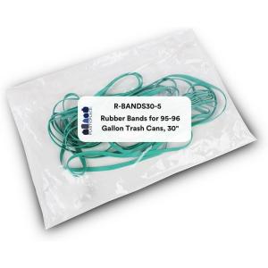 Plasticplace 26″ Rubber Bands for 64-65 Gallon Trash Cans, Green, 5 Count – Heavy Duty, Durable, Secure Trash Bags, Easy to Use, Made in the USA Elastic Bands Garbage Trashbags Contractor Commercial(30″)