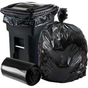 Plasticplace 32 Gallon Trash Bags Garbage Can Liners for Toter, Heavy Duty Contractor Black Garbage Bags, Leak-Proof, Tear-Resistant Can Liners, 44” x 54”, 50 Count Trashbags Yard Waste 1.5 Mil
