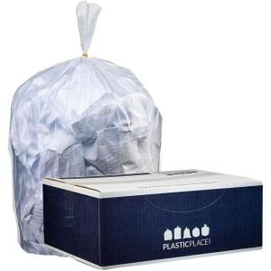 Plasticplace 32-33 Gallon Recycling Bags │ 1.2 Mil │Extra Clear Recycling Bags │ 33″ x 39″ (100 Count)