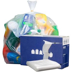 Plasticplace 32-33 Gallon Trash Bags │ 1.5 Mil │ Clear Heavy Duty Garbage Can Liners │ 33″ x 39″, 100 Count (Pack of 1), (W33LDC15)