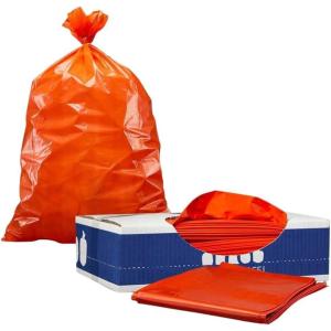 Plasticplace 32-33 Gallon Trash Bags │ 1.5 Mil │ Orange Garbage Can Liners │ 33’” x 39” (100 Count) (W33RNG15)(55-60 Gallon  1.2 Mil)