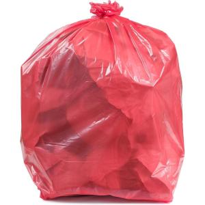 Plasticplace 32-33 Gallon Trash Bags │ 1.5 Mil │ Red Garbage Can Liners │ 33’” x 39” (100 Count)(Red)