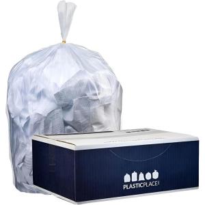 Plasticplace 4 Gallon Trash Bags │ 6 Microns │ Clear Garbage Can High Density Liners │ 17″ x 18″ (100 Count)(Clear)