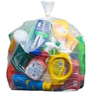 Plasticplace 40-45 Gallon Trash Bags │ 2.0 Mil │ Clear Extra Heavy Garbage Can Liners │ 40″ x 46″ (50 Count)(Clear)