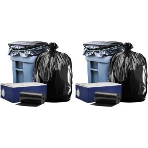 Plasticplace 64-65 Gallon Black Trash Bags, Heavy Duty Toter Can Liners, Tear & Leak-Proof, Industrial Strength, 25 Count, Large Garbage Bags for Kitchen & Commercial Use 1.2 Mil, 50″ x 60″(1 Count (Pack of 50))