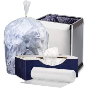 Plasticplace 7-10 Gallon Trash Bags │ 6 Microns │ Clear Garbage Can High Density Liners │ 24″ x 24’” (1000 Count)