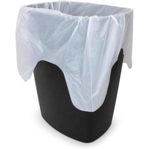 Plasticplace 8 Gallon Trash Bags with Flaps 0.55 Mil │ Value Line White Garbage Can Liners │ 22”x24” (110 Count)