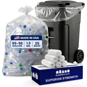 Plasticplace 95-96 Gallon Garbage Can Liners ,25 Count (Pack of 1)