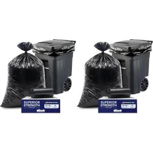 Plasticplace 95-96 Gallon Heavy Duty Black Trash Bags – Contractor Grade, Extra Large Garbage Bags for Construction & Outdoor Trash Cans, 1.2 Mil Thick, 61” x 68” (15 Count Roll)(15 Count (Pack of 2))