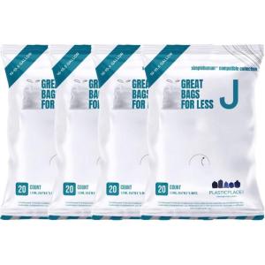Plasticplace Custom Fit Trash Bags Compatible with Simplehuman Code J – 10-10.5 Gallon Drawstring Garbage Bags, Tear-Resistant, 200 Count White Trash Can Liners for Kitchens, Bathrooms & Offices(100 Count/ 5 Packs of 20)
