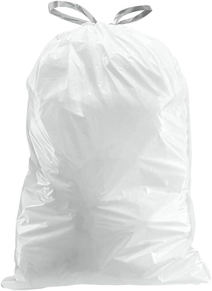 image:imagePlasticplace Custom Fit Trash Bags Compatible with simplehuman Code U 200 Count White Drawstring Garbage Liners 14521 Gallon 5580 Liter 265 x 32White